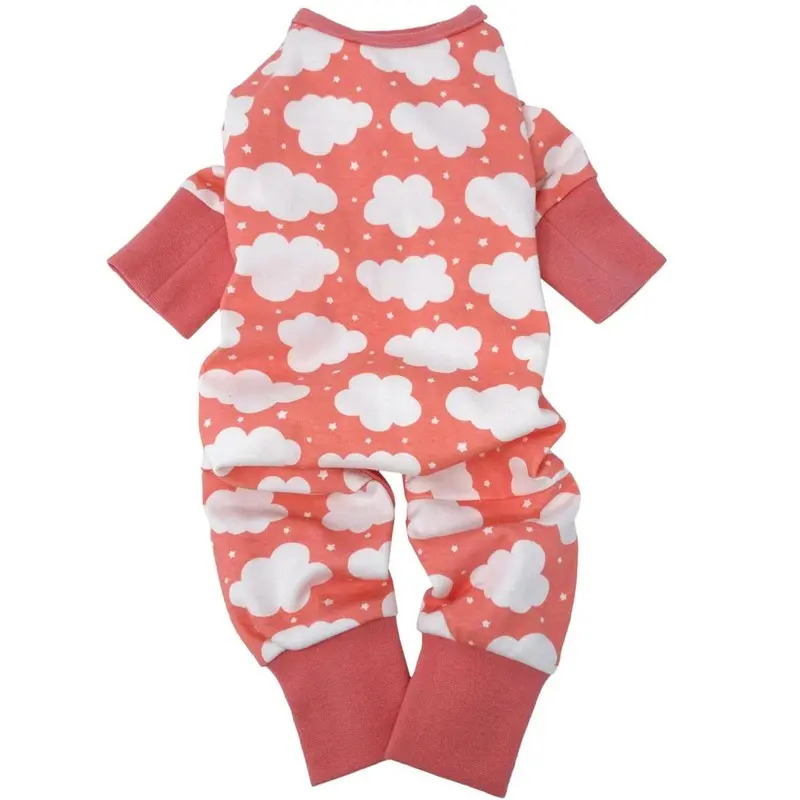 CuddlePup Dog Pajamas by Doggie Design - Coral Fluffy Clouds X-Small