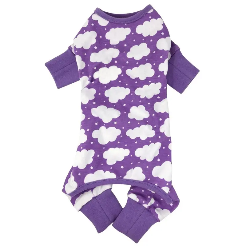 CuddlePup Dog Pajamas by Doggie Design - Purple Fluffy Clouds X-Small