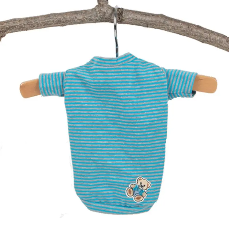Hello Doggie Candy Striped Dog Shirt - Blue Large
