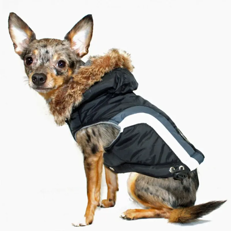 Hip Doggie Swiss Alpine Ski Dog Vest - Black X-Small