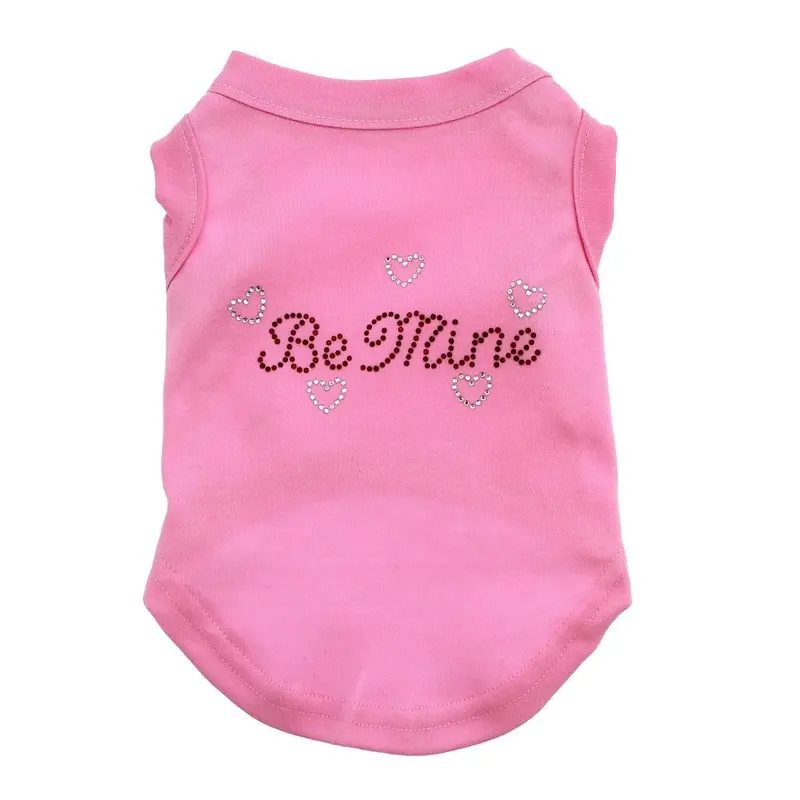 Mirage Be Mine Rhinestone Dog Tank - Light Pink X-Small