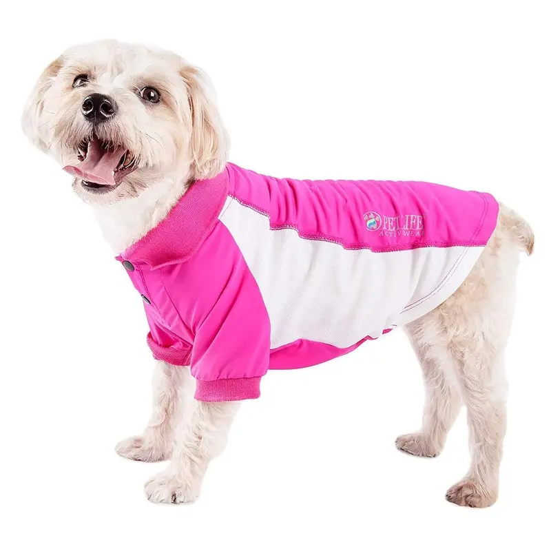 Pet Life ACTIVE Barko Pawlo Performance Dog Polo - Pink X-Small