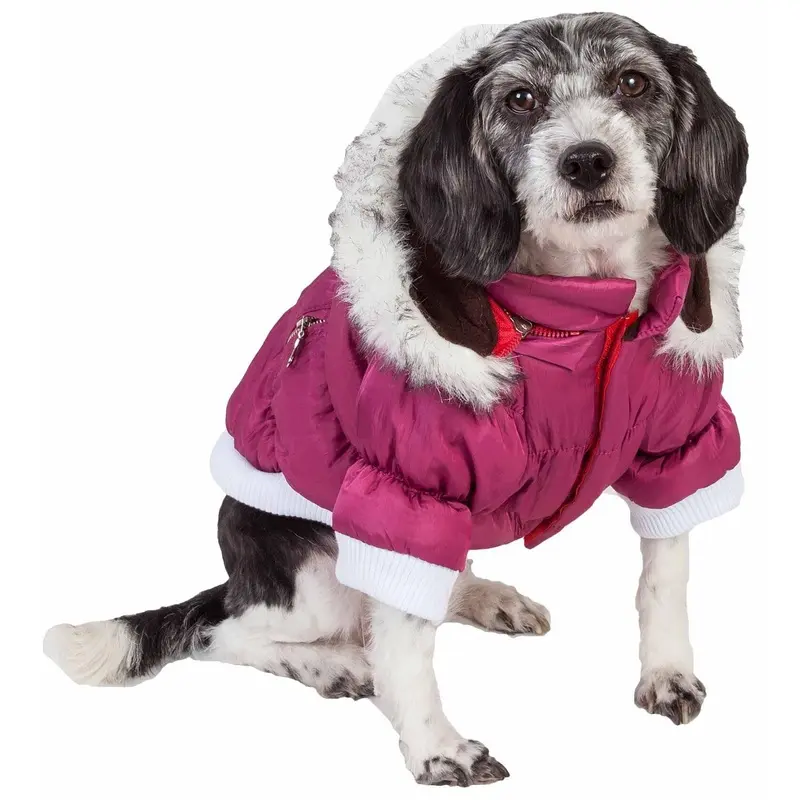Pet Life Metallic Ski Parka Dog Coat - Pink X-Small