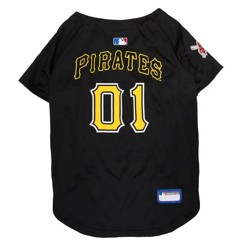 Pittsburgh Pirates Officially Licensed Dog Jersey - Black Small