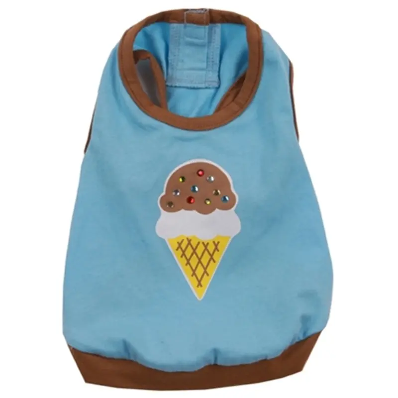 Pooch Outfitters Ice Cream Dog Tank - Blue XX-Small