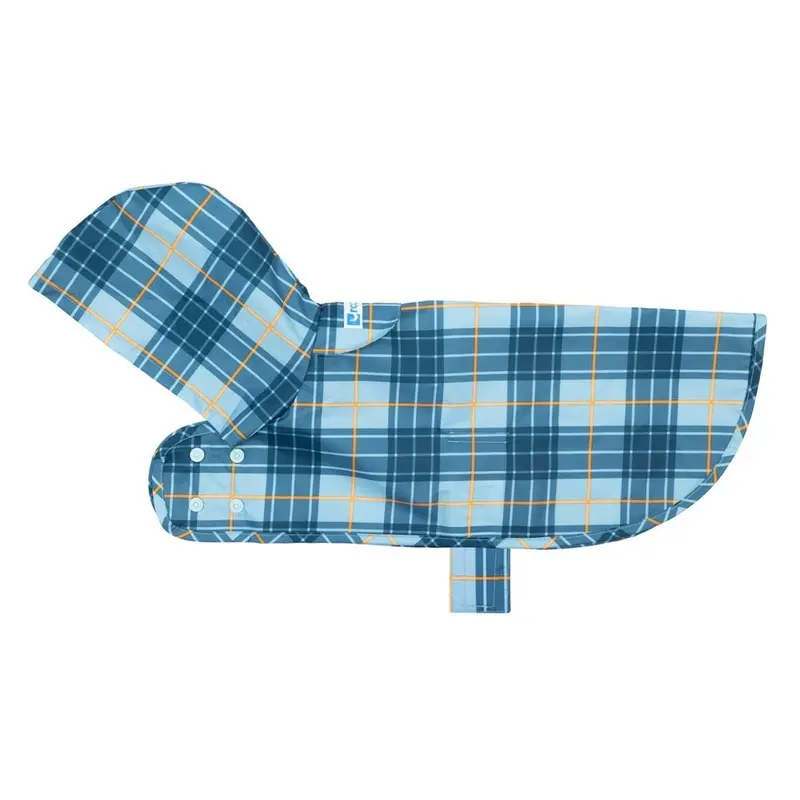 RC Pet Packable Dog Rain Poncho - Blue Plaid X-Small