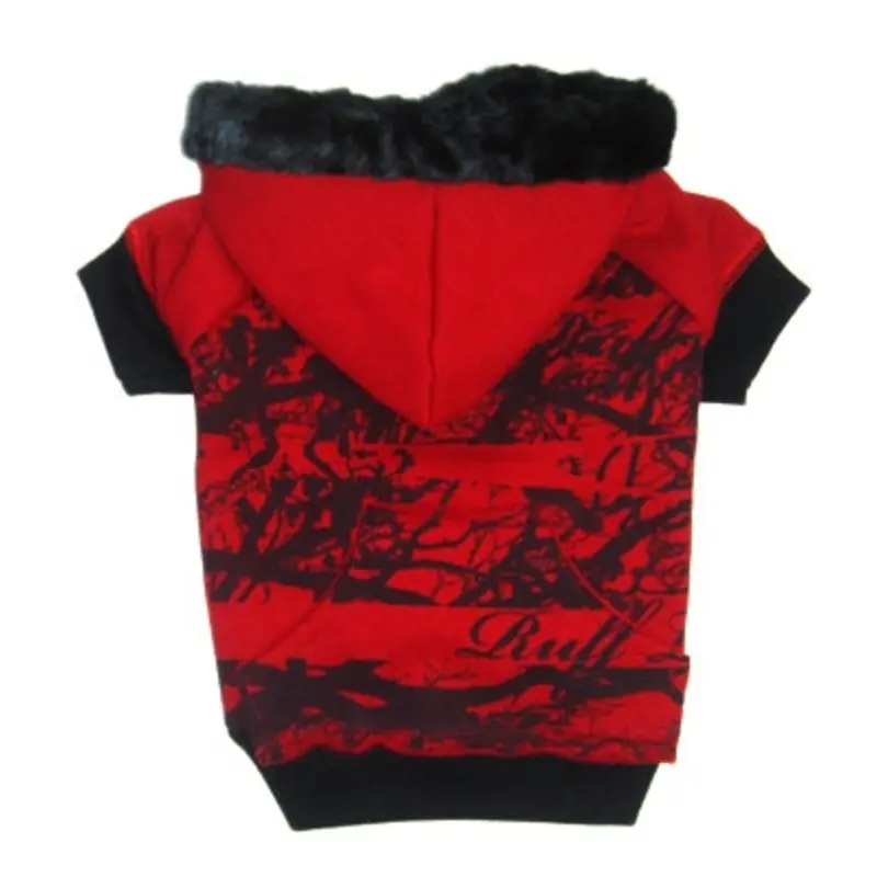 RuffLuv NYC Forrester Dog Hoodie - Red XX-Small