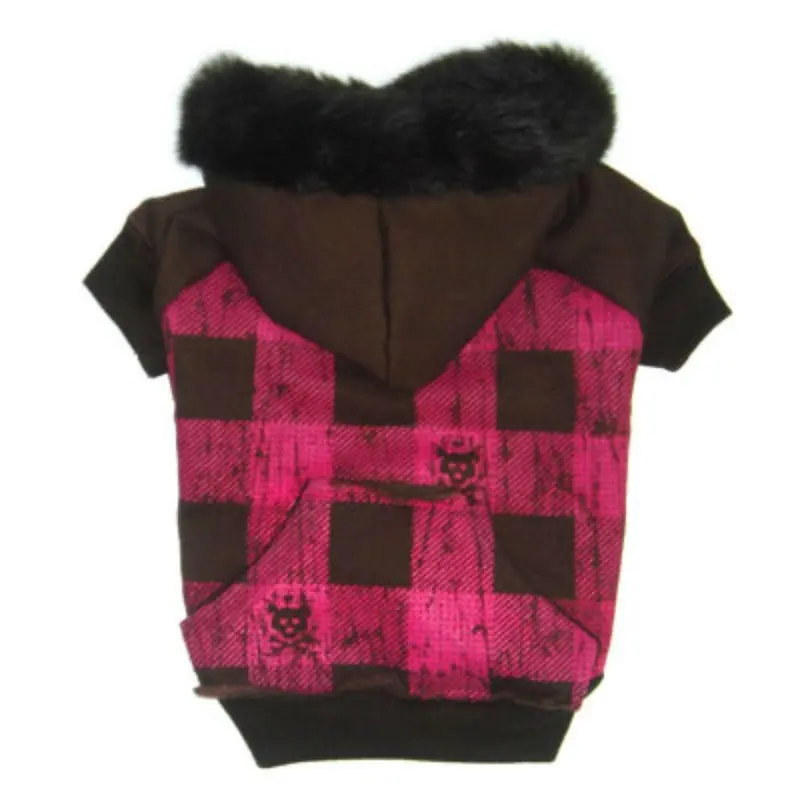 RuffLuv NYC Lumberchic Dog Hoodie - Brown Large