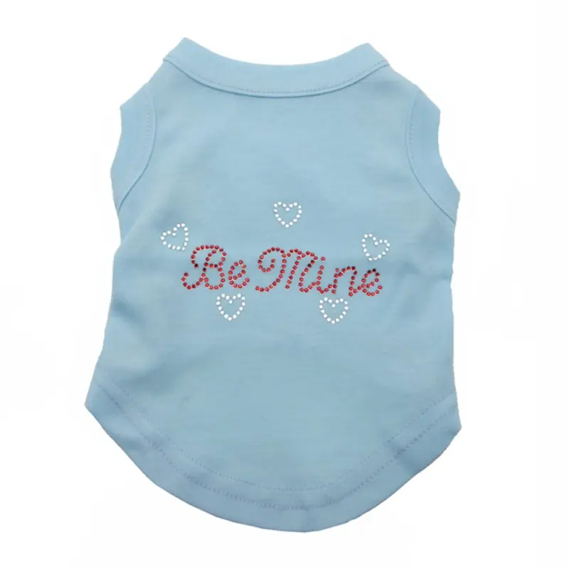 Be Mine Rhinestone Dog Tank - Baby Blue Small