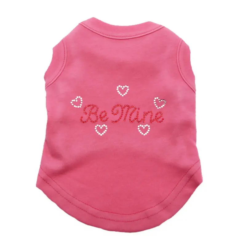 Be Mine Rhinestone Dog Tank - Bright Pink X-Small