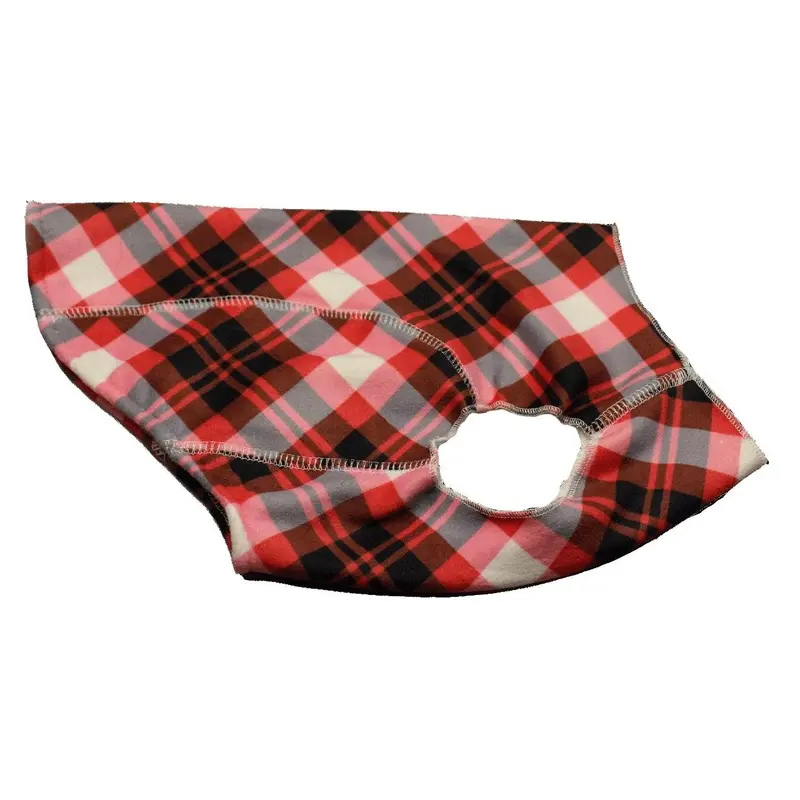 Hip Doggie 4-Way Stretch Fleece Shirt - Red/Plaid X-Small