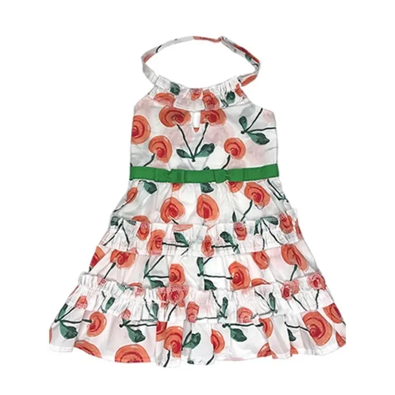 Parisian Pet Red Poppies Boho Dog Dress Large