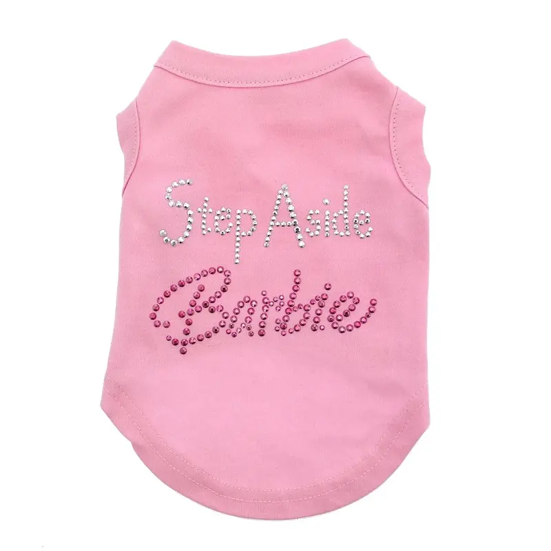 Step Aside Barbie Rhinestone Dog T-Shirt - Light Pink X-Small