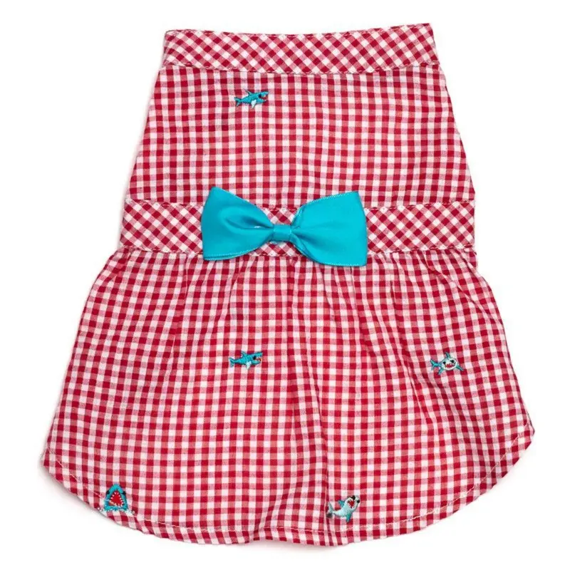 Worthy Dog Gingham Chomp Dog Dress Small
