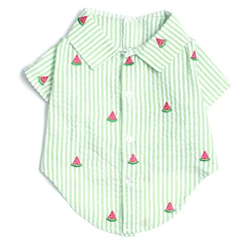 Worthy Dog Green Stripe Watermelon Dog Shirt Large