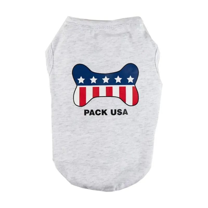 Hip Doggie Pack USA Dog Shirt - Gray X-Small