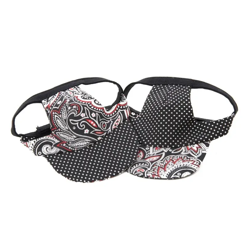 Joyful Bling Reversible Dog Visor - Black Paisley XX-Small