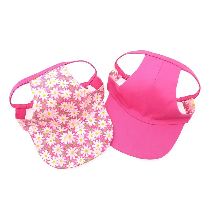 Joyful Bling Reversible Dog Visor - Pink Daisies XX-Small - Out of Stock!