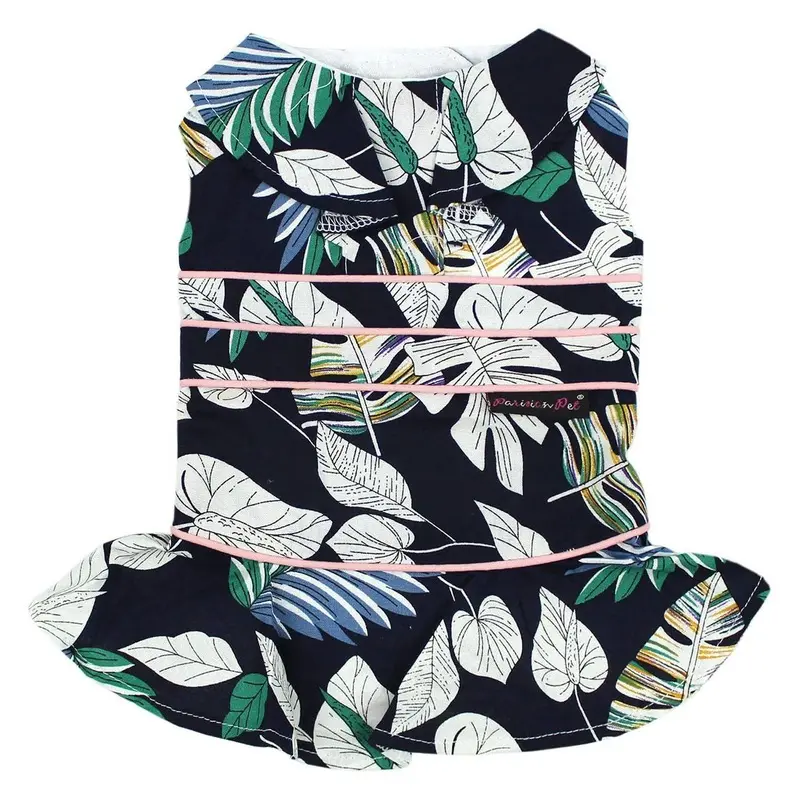 Palm Leaves Dog Dress by Parisian Pet X-Small