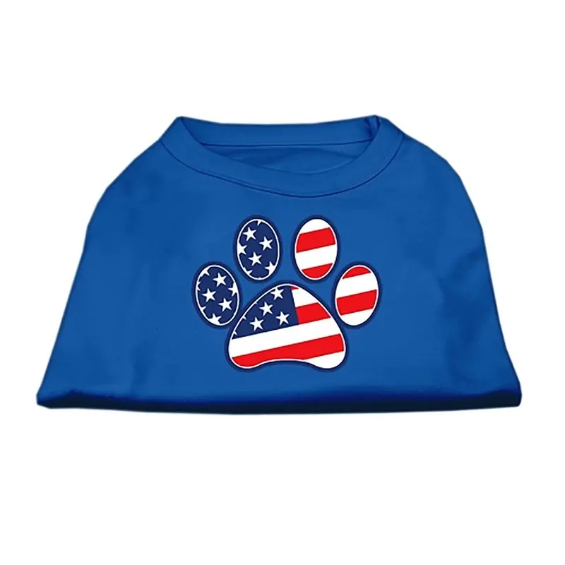 Patriotic Paw Dog Tank Top - Blue X-Small
