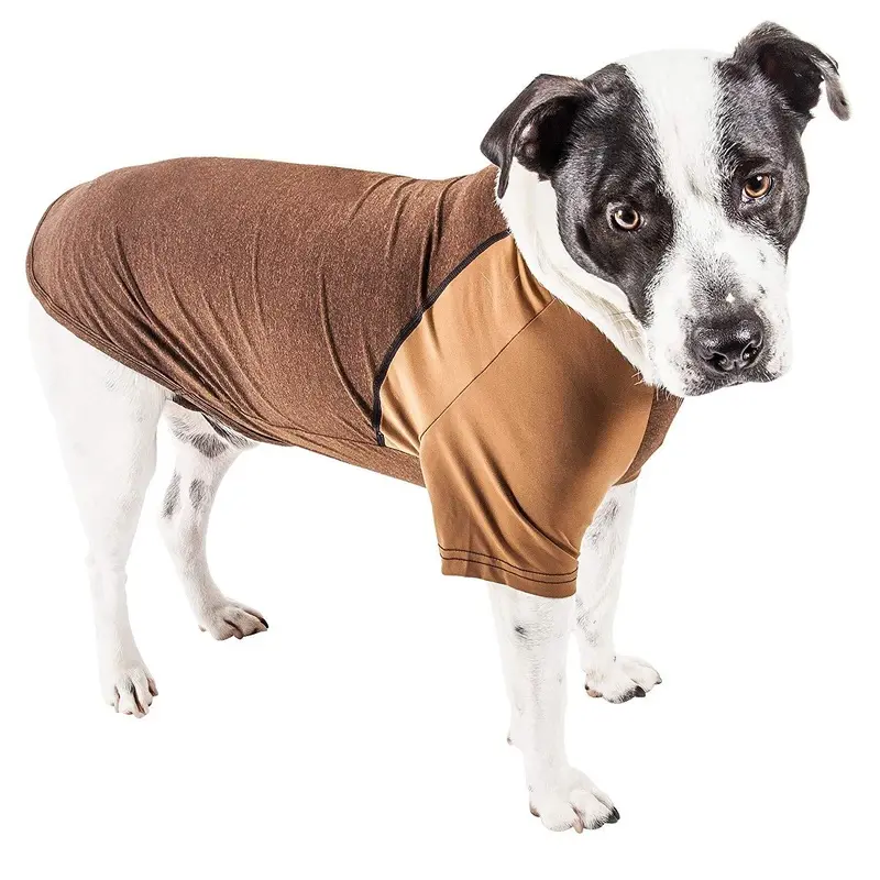 Pet Life ACTIVE Hybreed Two-Toned Performance Dog T-Shirt - Brown Medium