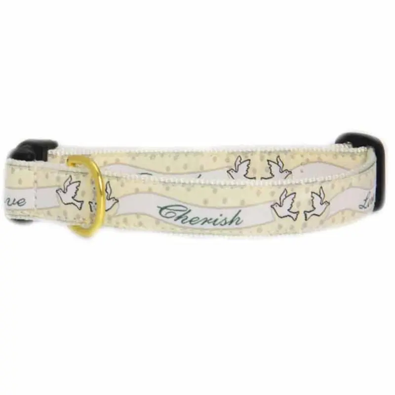 Up Country Wedding Collection - Love & Cherish Dog Collar Medium - 5/8" Narrow