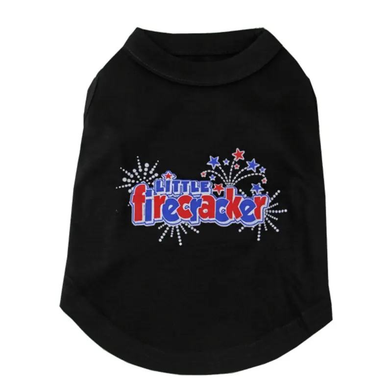 Little Firecracker Dog Tank - Black X-Large