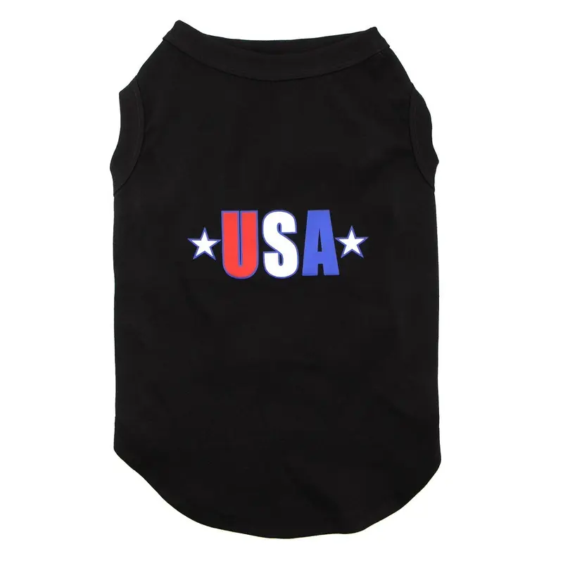 USA Star Screen Print Dog Tank - Black Small