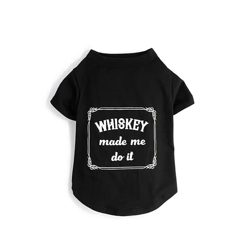 fabdog Whiskey Made Me Do It Dog Shirt - Black Size 8