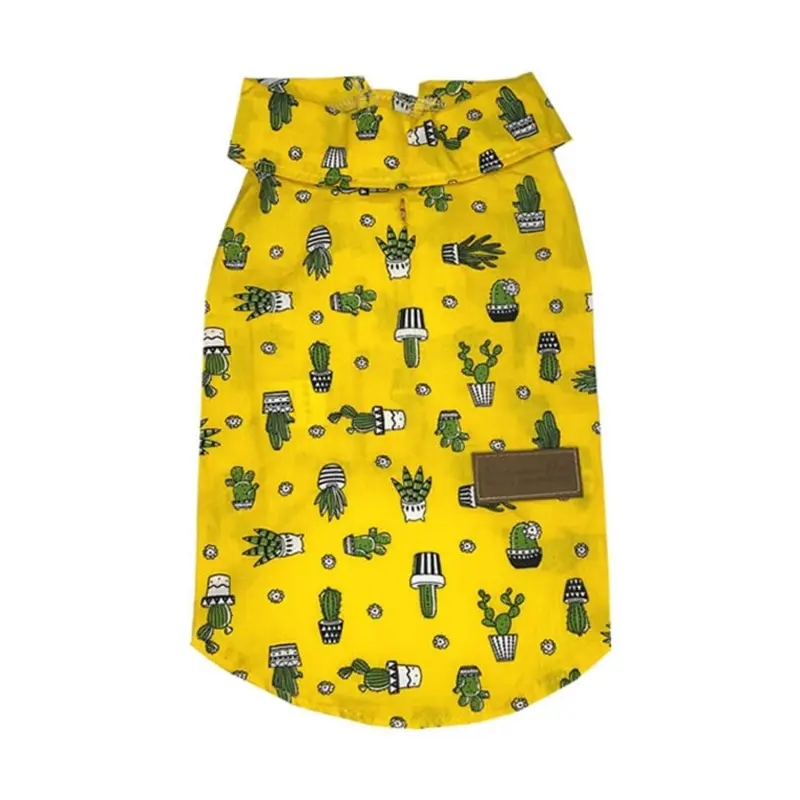 Parisian Pet Cactus Camp Dog Shirt - Yellow Small
