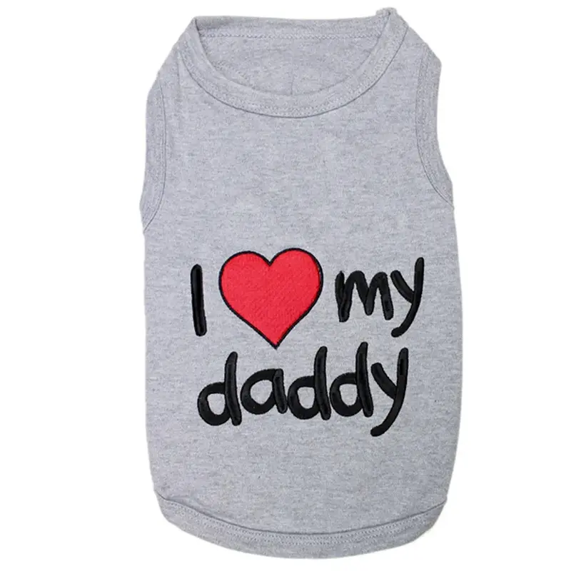 Parisian Pet I Love My Daddy Dog Tank - Gray XX-Small