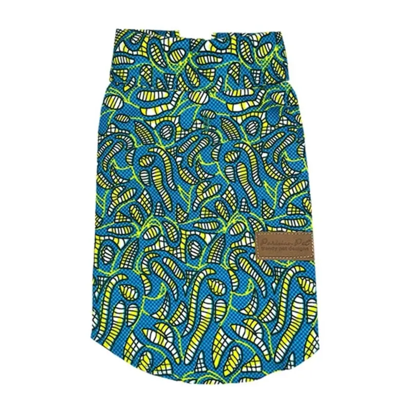 Parisian Pet Tribal Camp Dog Shirt - Blue Large