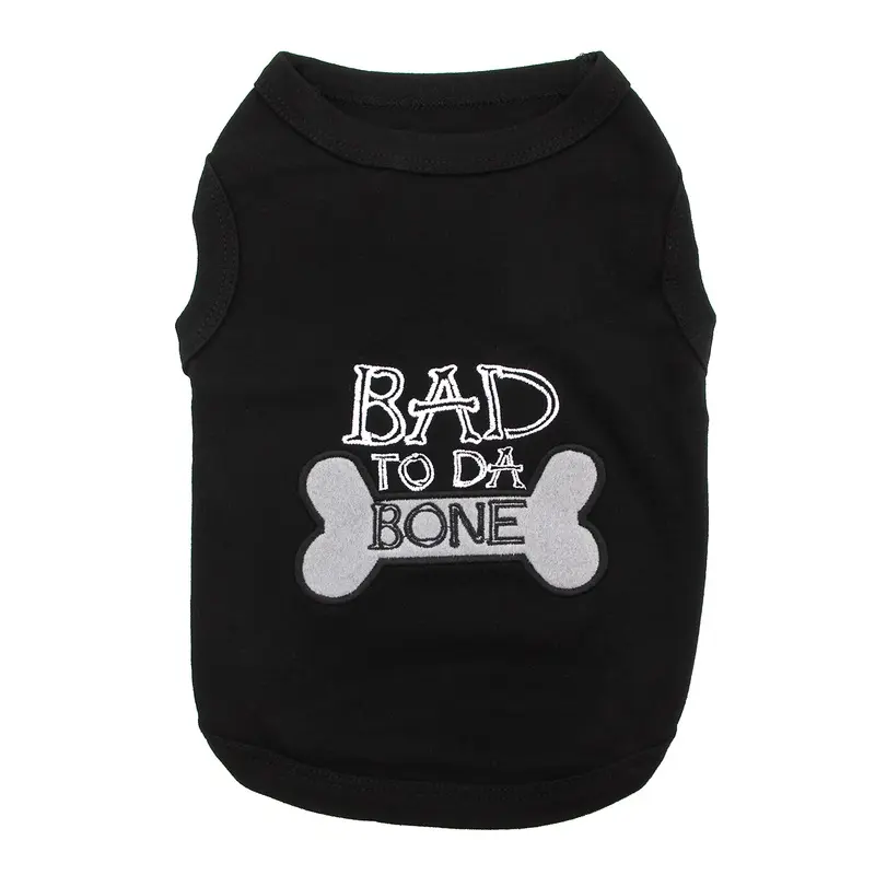 Bad to Da Bone Dog Tank by Parisian Pet - Black XX-Small