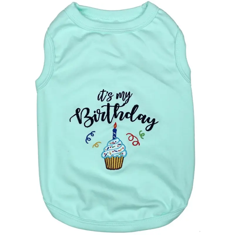 Birthday Boy Dog Tank by Parisian Pet - Blue XX-Small