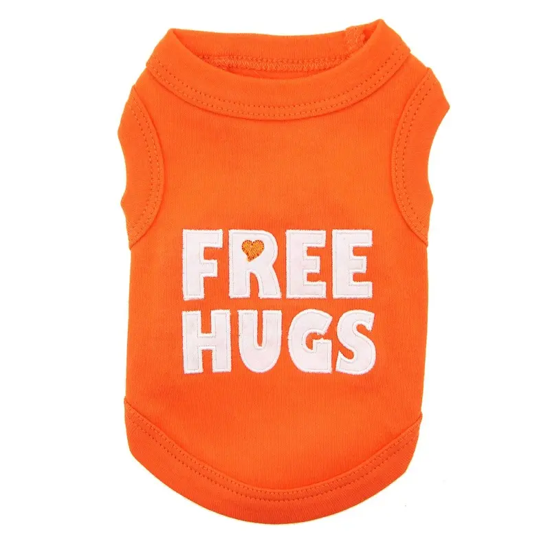Free Hugs Dog Tank by Parisian Pet - Orange XX-Small