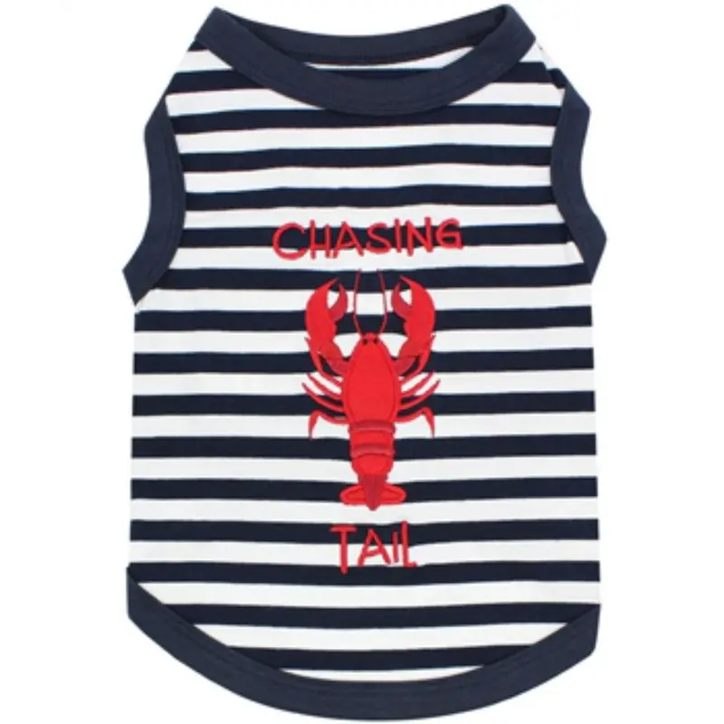 Lobster Chasing Tail Dog Tank by Parisian Pet - Navy XX-Small - Out of Stock!