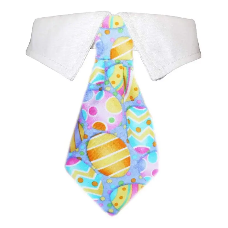 Pooch Outfitters Easter Dog Shirt Collar and Tie - Purple 3X-Large