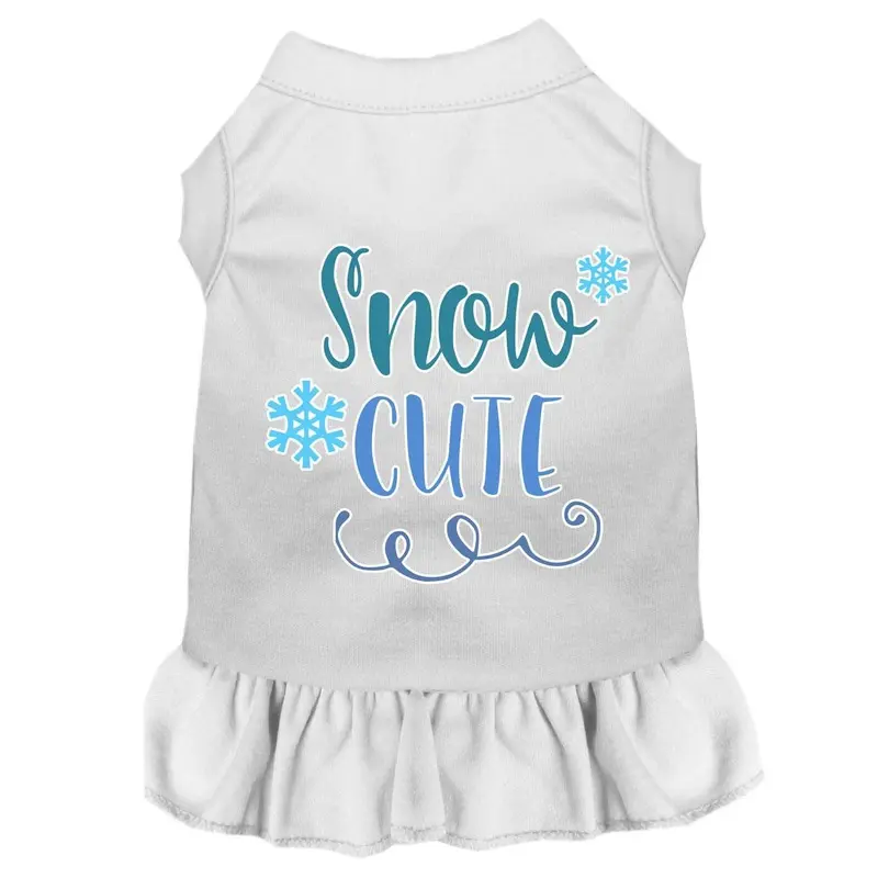 Snow Cute Dog Dress - White Small