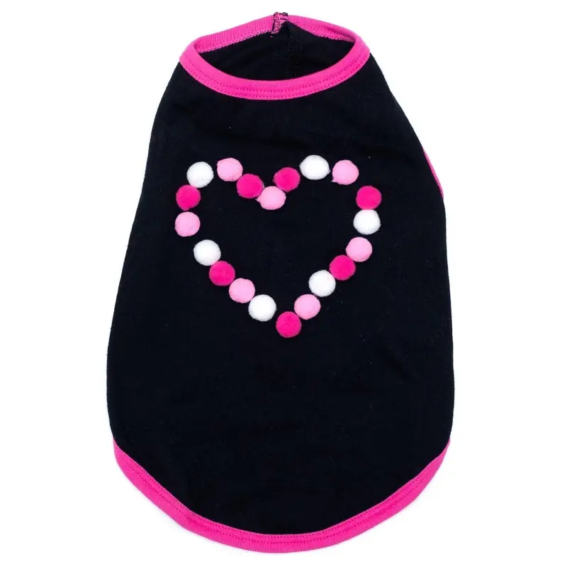 Worthy Dog Pom Pom Hearts Dog T-Shirt X-Large