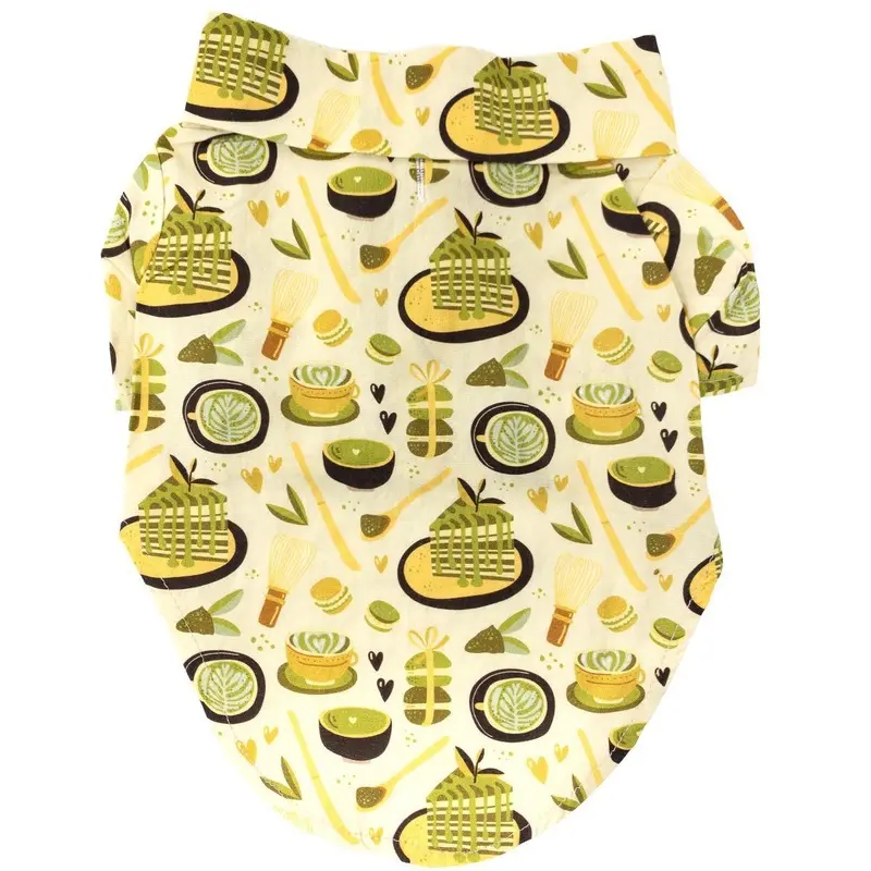 Hawaiian Camp Shirt by Doggie Design - Matcha Tea XX-Small