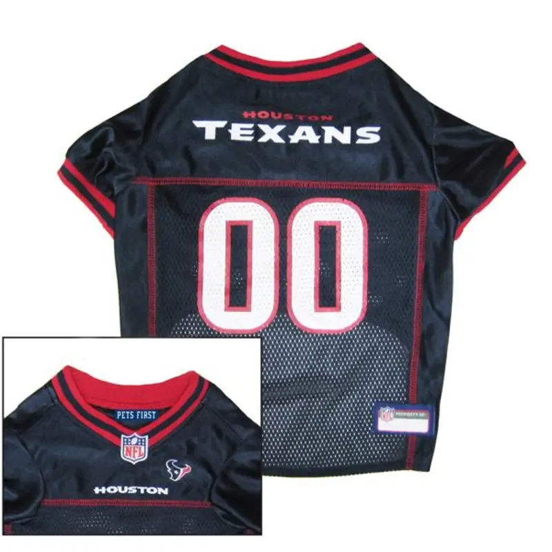 Houston Texans Officially Licensed Dog Jersey - Red Trim Large