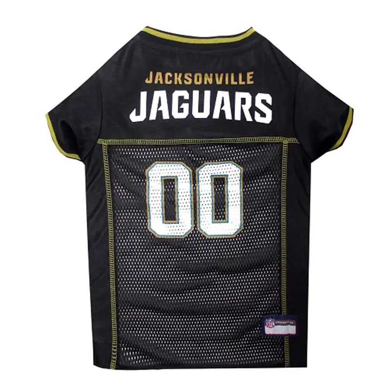 Jacksonville Jaguars Officially Licensed Dog Jersey - Black with Gold Trim Large