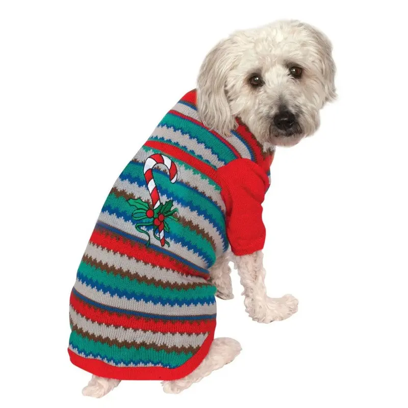 Rubies Ugly Christmas Dog Sweater - Cute Candy Cane Small