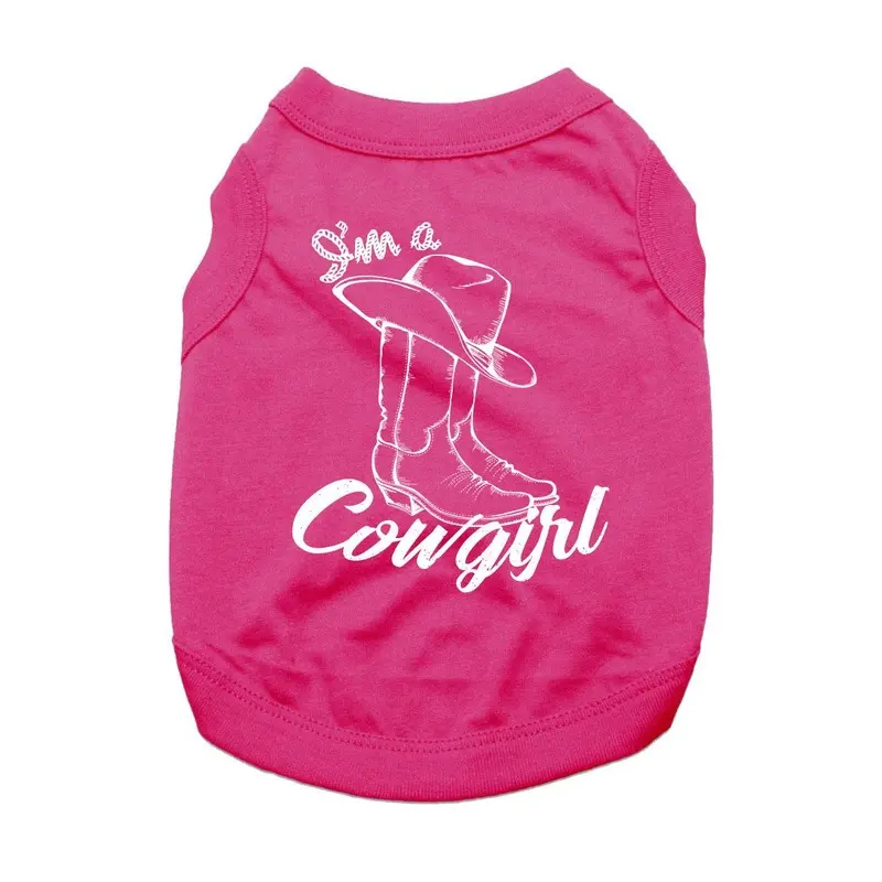 I'm a Cowgirl Dog Shirt - Bright Pink X-Small