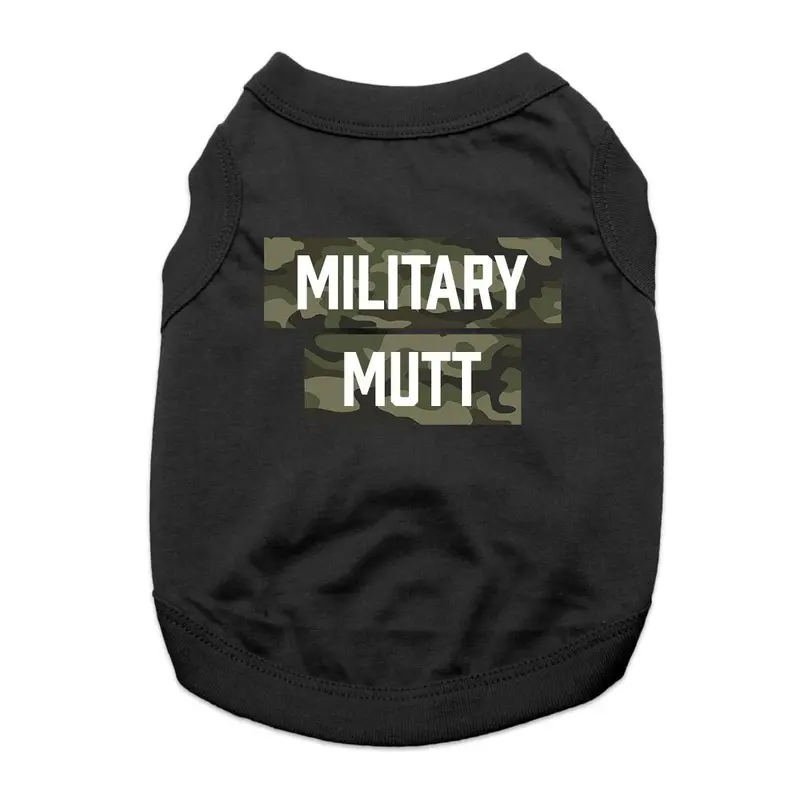 Military Mutt Dog Shirt - Black X-Small