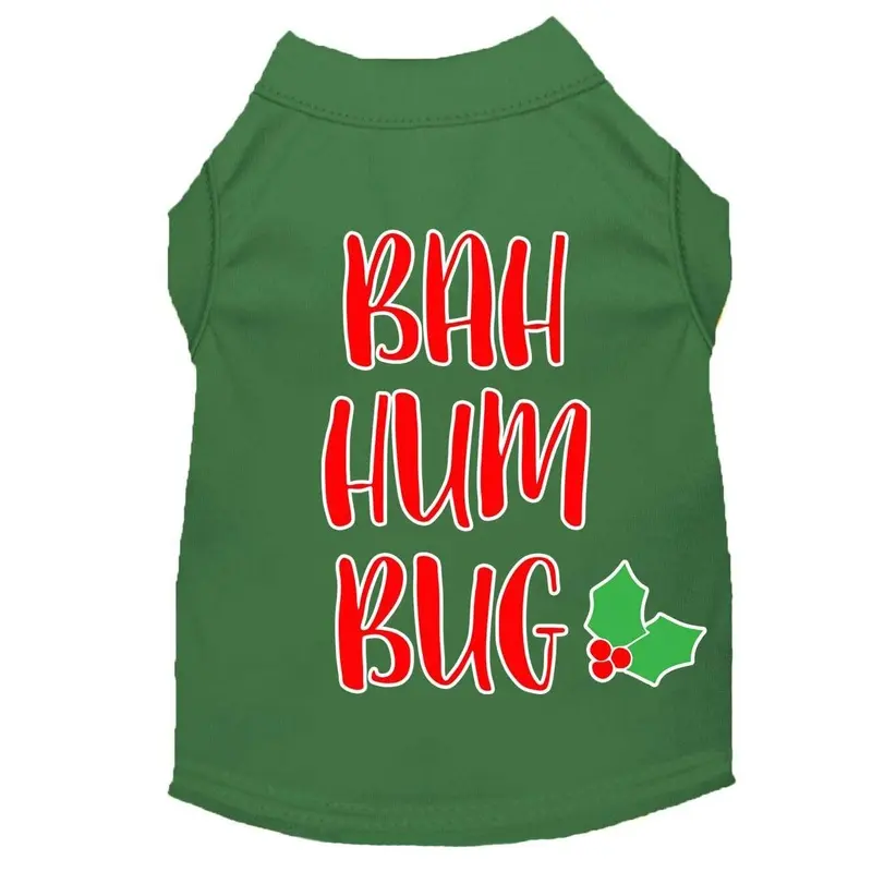 Mirage Bah Humbug Christmas Dog T-Shirt - Green X-Small