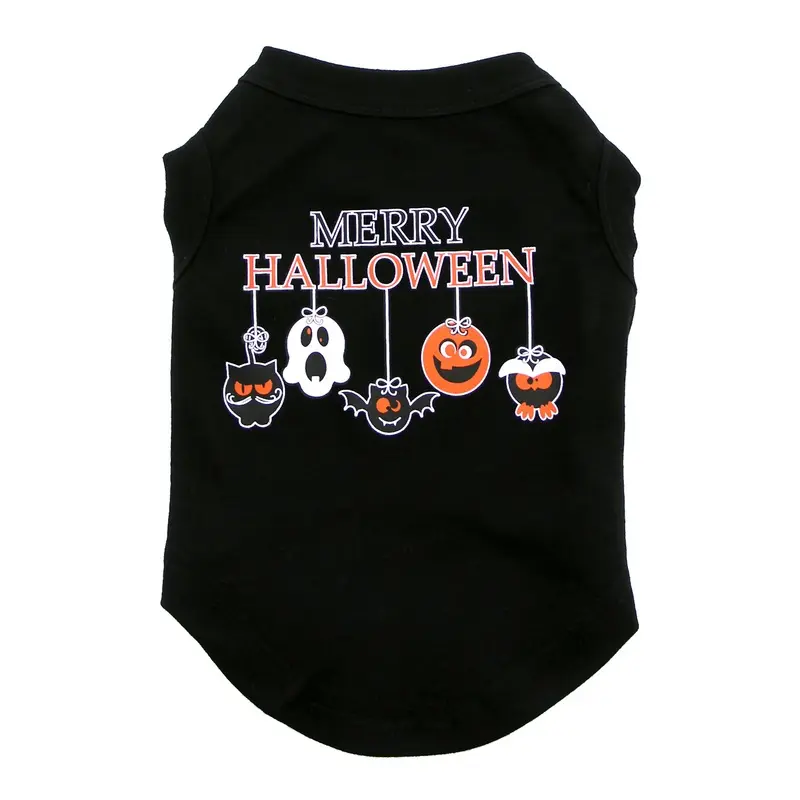 Mirage Merry Halloween Dog and Cat Shirt - Black Small