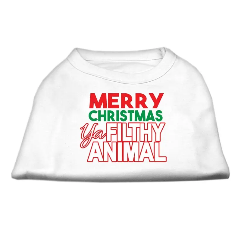 Mirage Ya Filthy Animal Dog and Cat Shirt - White Small