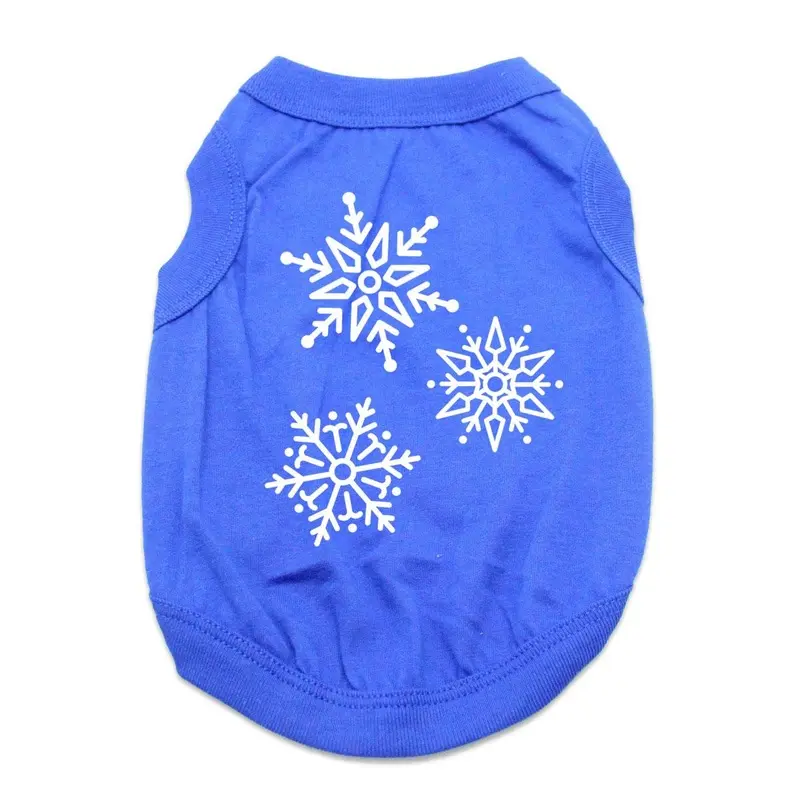 Snowflakes Dog Shirt - Blue X-Small
