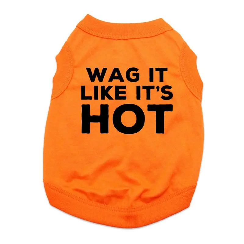 Wag It Like It's Hot Dog Shirt - Orange X-Small